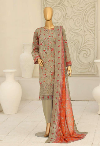 Premium Signature by HZ Textiles | Embroidered 3 Piece Unstitched Lawn Suit D-5