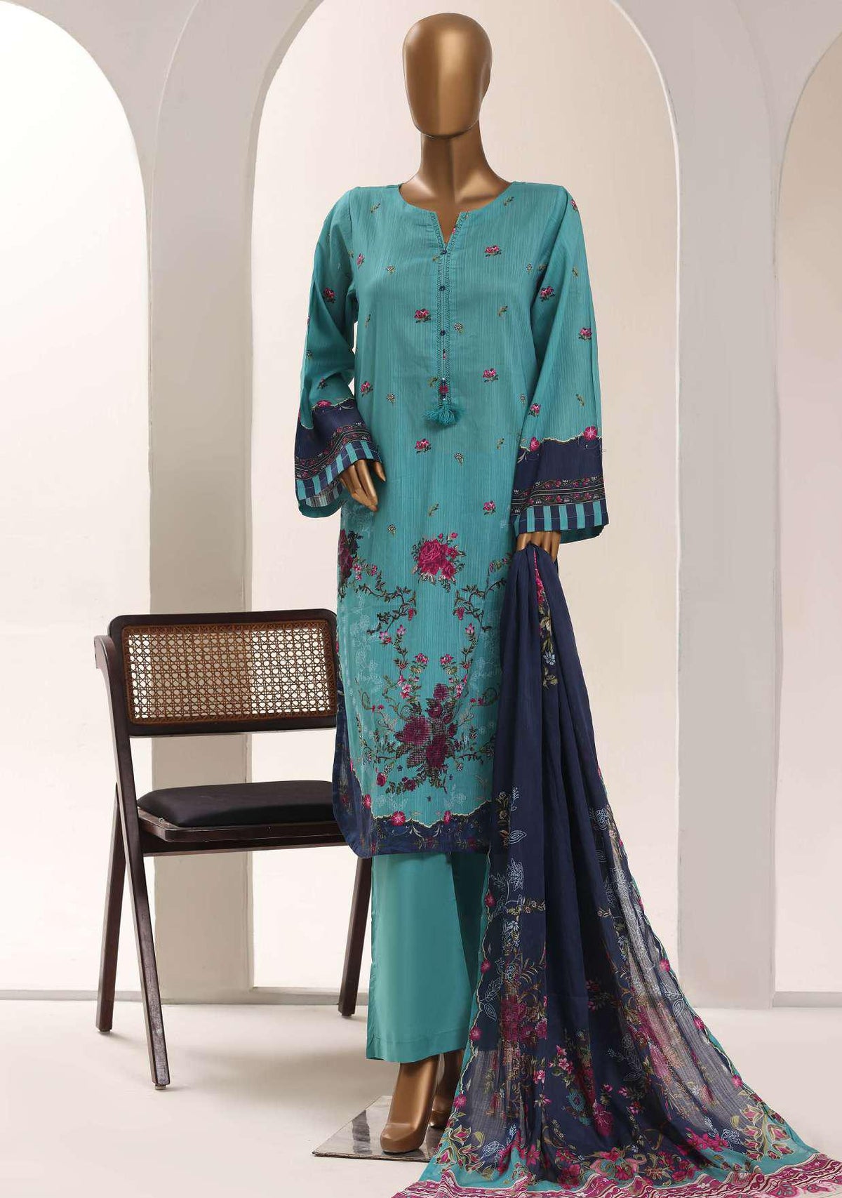 Sadabahar Printed Lawn Vol-12 | Printed Lawn 3 Piece Stitched Suit D-1