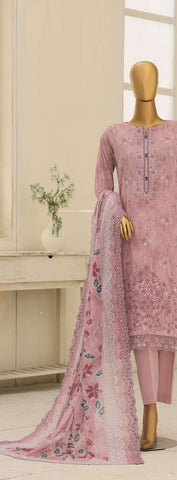 Premium Eid Edit by HZ Textiles | Embroidered 3 Piece Unstitched Lawn Suit D-5