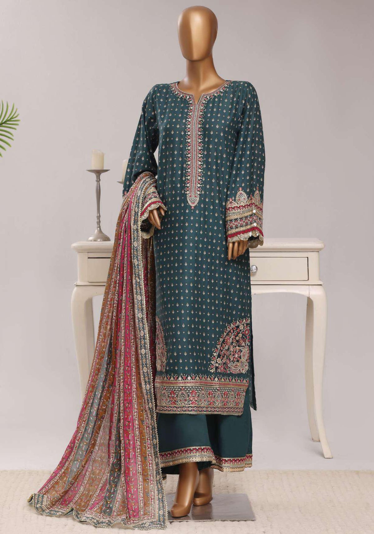 Regal by Sadabahar Vol-3 | Embroidered Lawn 3 Piece Stitched Suit D-7