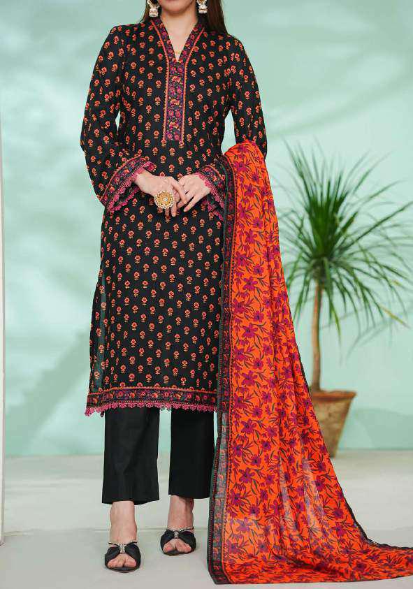 VS DAMAN Exclusive Printed Lawn Unstitched 3 Piece Suit D-9