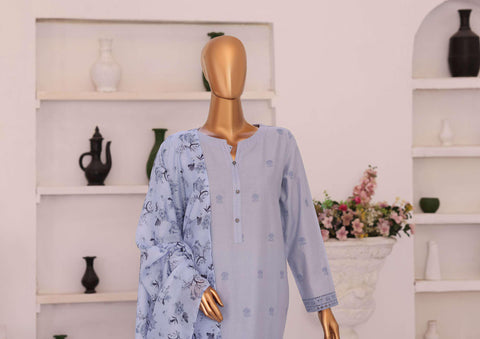 Floral Vibes by HZ Textiles | Embroidered 3 Piece Unstitched Lawn Suit D-4
