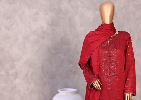 Valencia by HZ Textiles | Jacquard Embroidered 3 Piece Unstitched Suit D-5