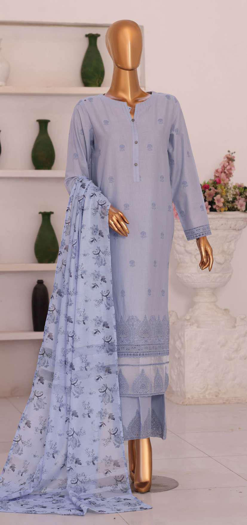 Floral Vibes by HZ Textiles | Embroidered 3 Piece Unstitched Lawn Suit D-4