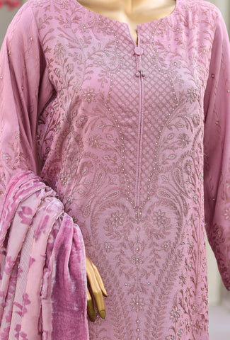 HZ Velvet Royal Needlework Luxe 3-Piece Unstitched Suit D-2