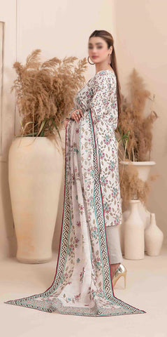 Meheroon Embroidered Lawn Digital Print D-07