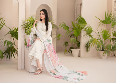 Farwa Embroidered Lawn By Tawakkal D-07