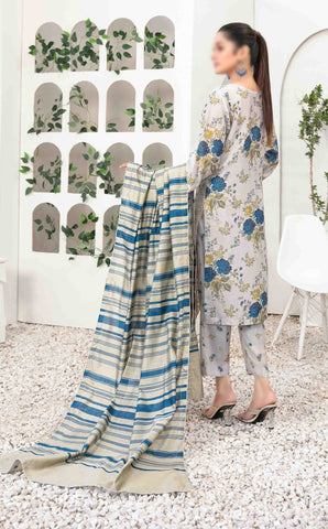 ANALINA Emb Swiss Digital Print  Stitched 3 Piece Suit Coll2025 D-3843