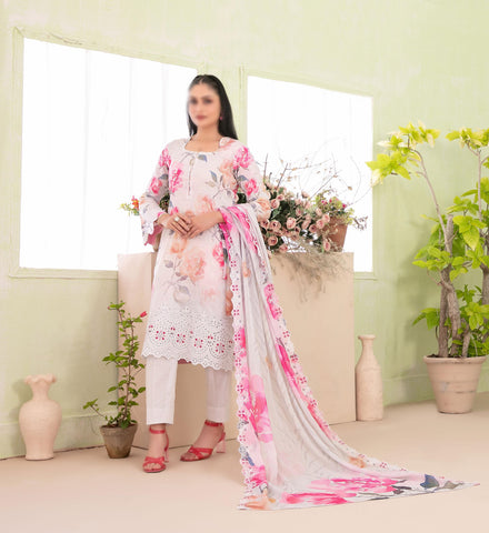 Erva Embroidered Lawn Digital Print By Tawakkal D-08