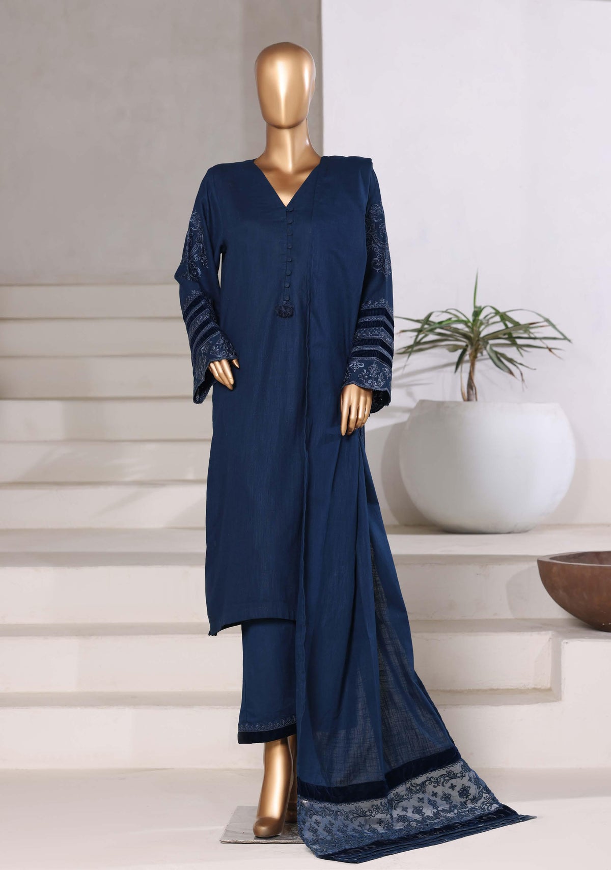 Sadabahar Premium Emb Cross Texture RTW 3 Piece Suit D-8