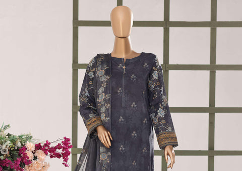 HZ Textiles – Mehak Slub Lawn Embroidered Collection Vol-02 D-4