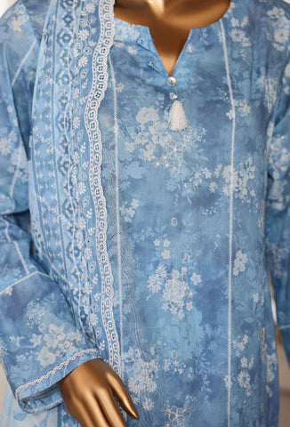 Dhagakari by HZ Textiles | Embroidered 3 Piece Unstitched Lawn Suit D-5
