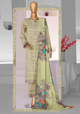 HZ Linen Wintery Printed Unstitched 3 Piece Suit D-2