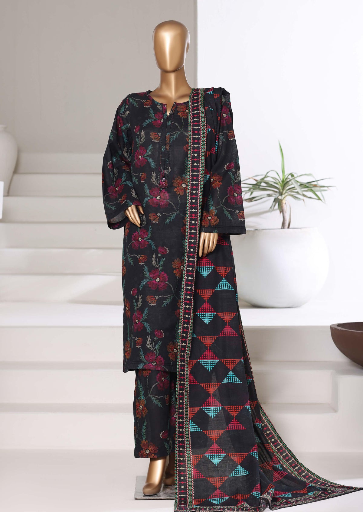 Printed Khaddar Vol-3 Stitched 3PC Collection By Sadabahar D-8