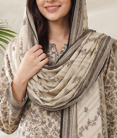 VS Jhalak Printed Slub Linen Unstitched 3 Piece Suit D-5