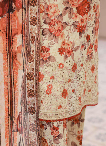 Elegant Embroidered Un-Stitched 3 Piece Collection By HZ Textile D-8