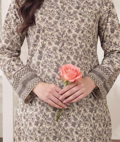 VS Jhalak Printed Slub Linen Unstitched 3 Piece Suit D-5