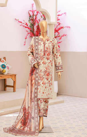 Elegant Embroidered Un-Stitched 3 Piece Collection By HZ Textile D-8
