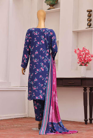 HZ Viscose Twill Printed Unstitched 3 Piece Suit D-2