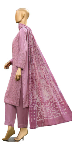 HZ Velvet Royal Needlework Luxe 3-Piece Unstitched Suit D-2
