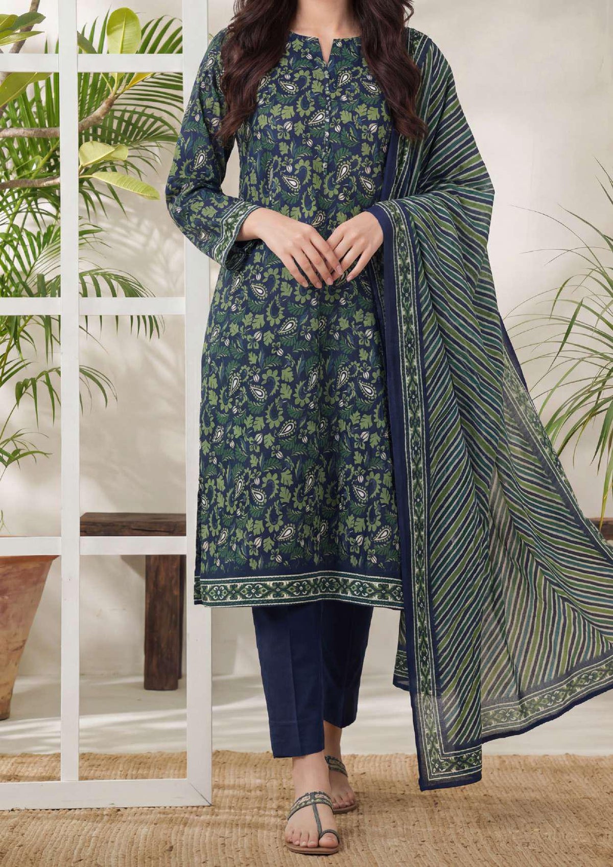 Daman Exclusive | Printed Lawn 3 Piece Unstitched Suit D-6