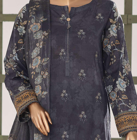 HZ Textiles – Mehak Slub Lawn Embroidered Collection Vol-02 D-4