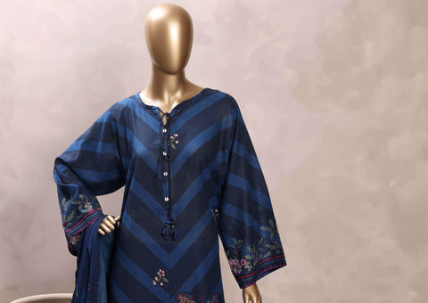Sadabahar Printed Chamti Cotton | 3 Piece Stitched Kaftan Suit D-8