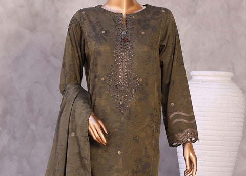 Valencia by HZ Textiles | Jacquard Embroidered 3 Piece Unstitched Suit D-6