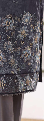 HZ Textiles – Mehak Slub Lawn Embroidered Collection Vol-02 D-4