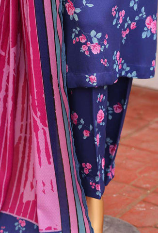 HZ Viscose Twill Printed Unstitched 3 Piece Suit D-2