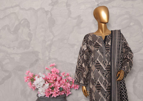 Co-Ords 3Pc Printed Khaddar Un-Stitched Coll By Hz-5