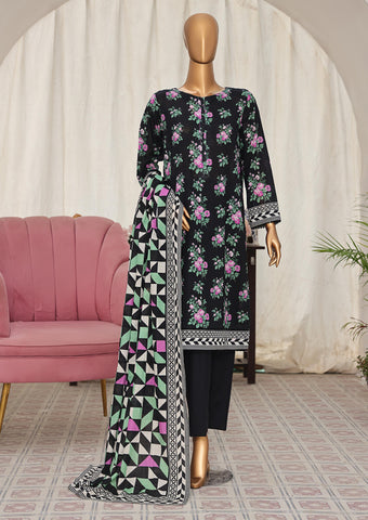 HZ Vital Prints Slub Lawn Dupatta  D-03