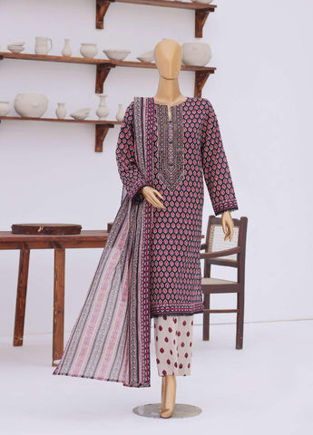 Premium Daily Wear by HZ Textiles | Embroidered Lawn 3 Piece Unstitched Suit D-4