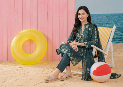 ZELINA by Tawakkal Fabrics | Digital Printed Lawn 3 Piece Unstitched Suit D-2