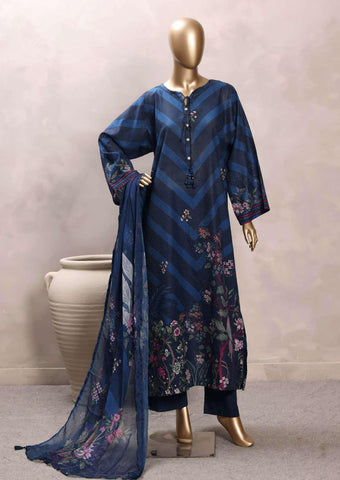 Sadabahar Printed Chamti Cotton | 3 Piece Stitched Kaftan Suit D-8