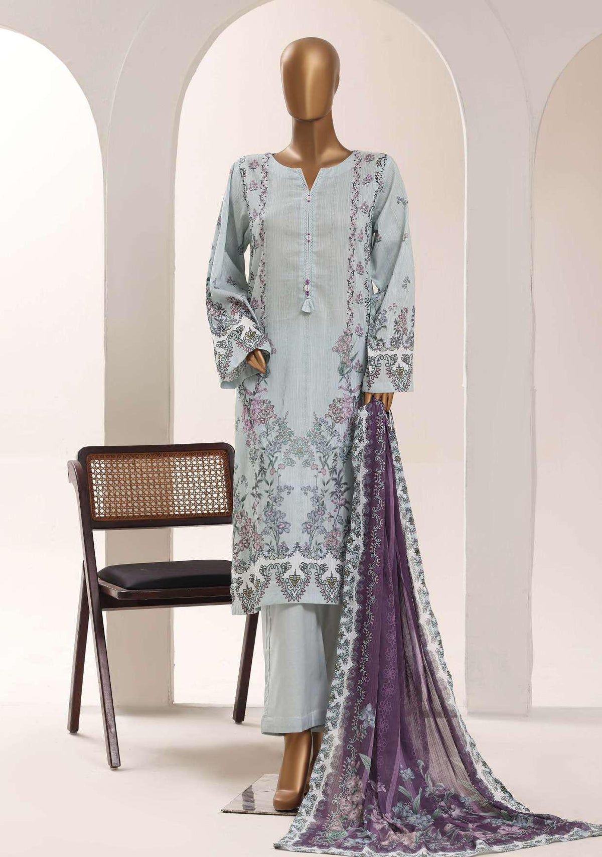Sadabahar Printed Lawn Vol-12 | Printed Lawn 3 Piece Stitched Suit D-15