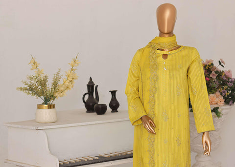 Mayaar by HZ Textiles | Embroidered 3 Piece Unstitched Suit D-10