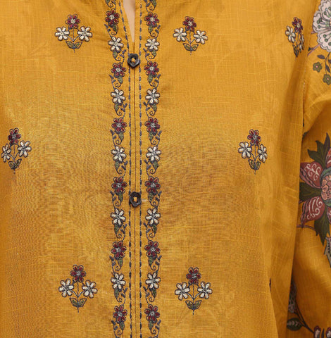 Mehak by HZ Textiles | Embroidered 3 Piece Unstitched Slub Lawn Suit D-5
