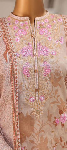 Premium Daily Wear by HZ Textiles Vol-5 | Embroidered Lawn 3 Piece Unstitched Suit D-3