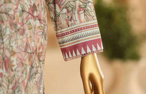 ASASA by HZ Textiles | Digital Printed Embroidered 3 Piece Unstitched Lawn Suit D-1