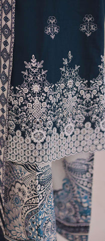 Oriental Printkari by HZ Textiles | Embroidered 3 Piece Unstitched Lawn Suit D-1