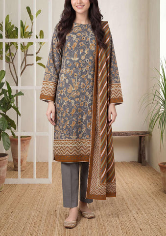 VS Jhalak Printed Slub Linen Unstitched 3 Piece Suit D-6