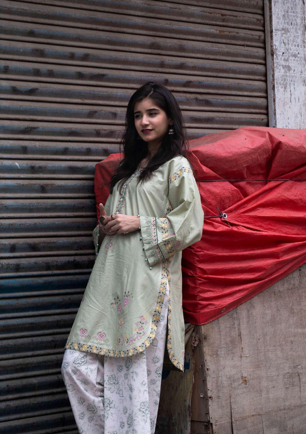 RANG 2 Piece Stitched Embroidered Cotton Suit D-6