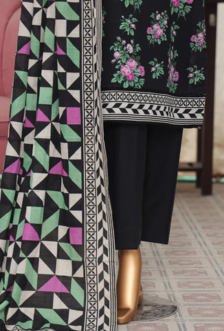HZ Vital Prints Slub Lawn Dupatta  D-03
