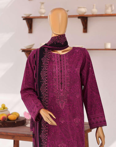 Venice by HZ Textiles | Premium Embroidered Cotton Lawn 3 Piece Unstitched Suit D-3