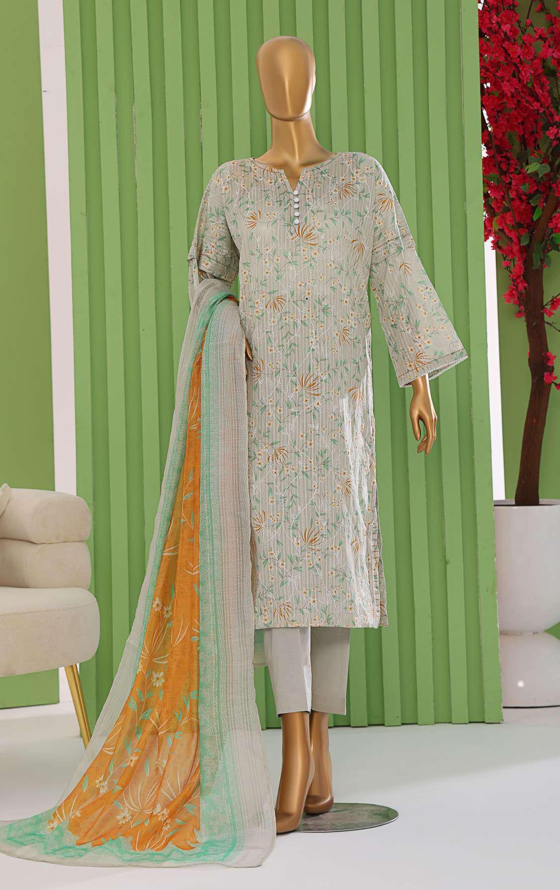 Dhagakari NinoKara Emb Coll Vol-2 Un Stitched 3Pcs  HZ-4