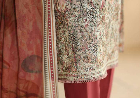 ASASA by HZ Textiles | Digital Printed Embroidered 3 Piece Unstitched Lawn Suit D-1