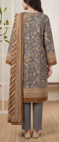VS Jhalak Printed Slub Linen Unstitched 3 Piece Suit D-6