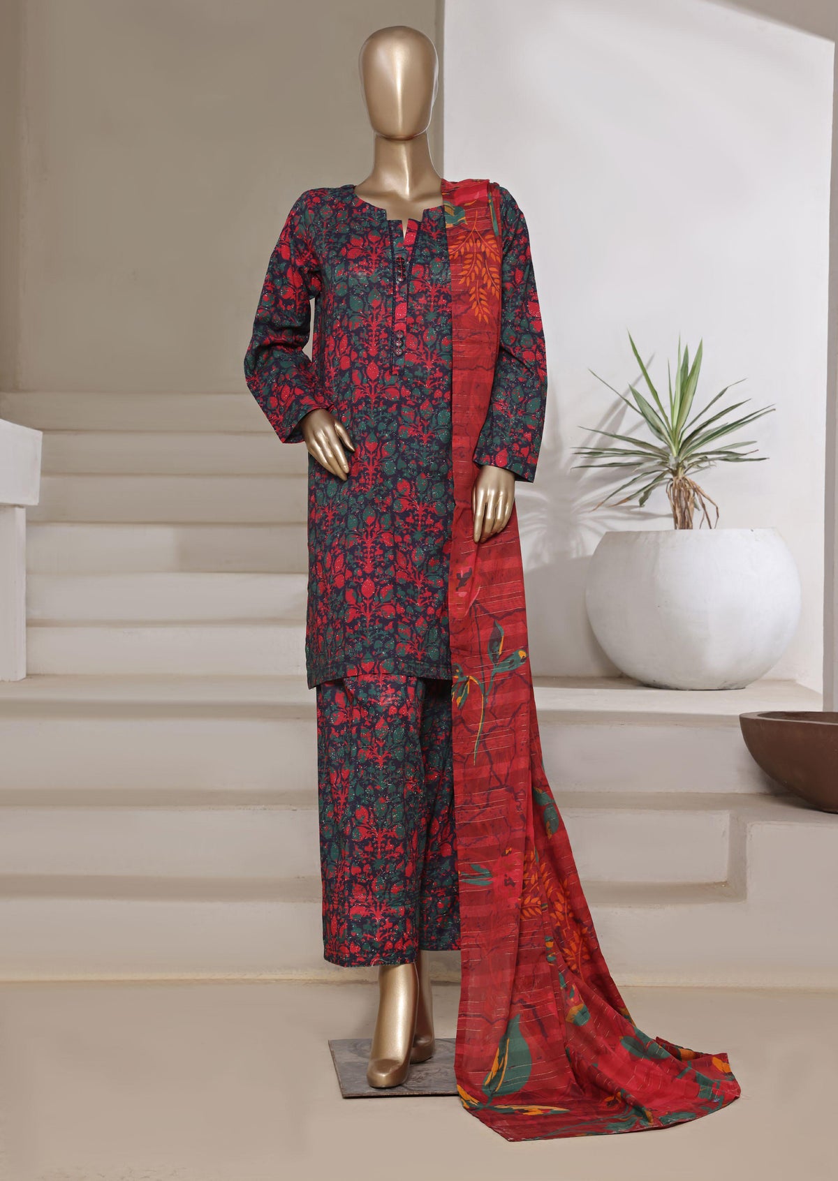 Printed Cotton With Farshi Shalwar Vol-02 By Sadabahar D-01