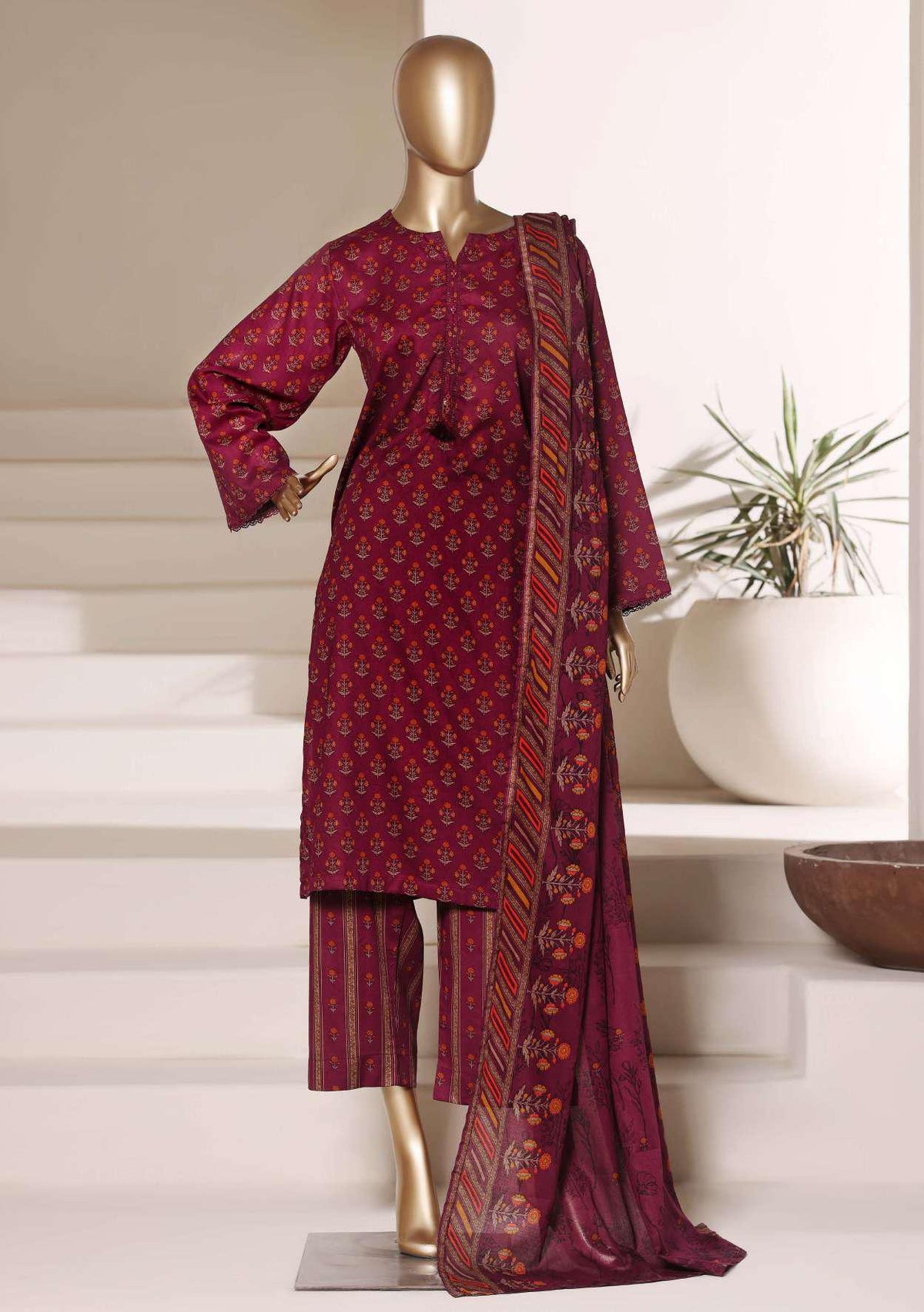 Sadabahar Luxury Lawn | Printed 3 Piece Stitched Suit D-8